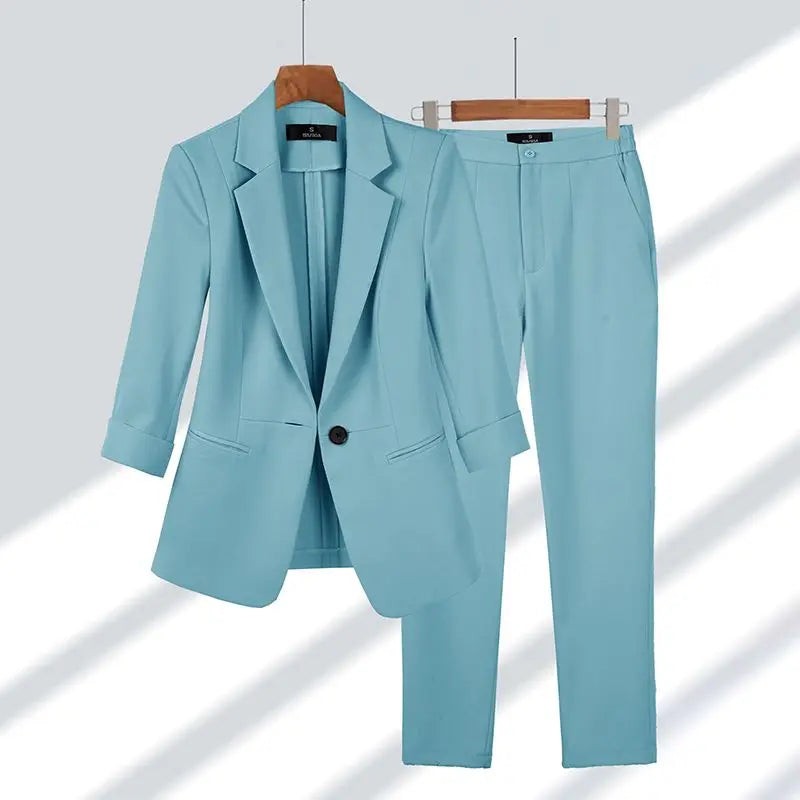 Clara | Eleganter Damenanzug Schwarz mit Blazer festlich 2