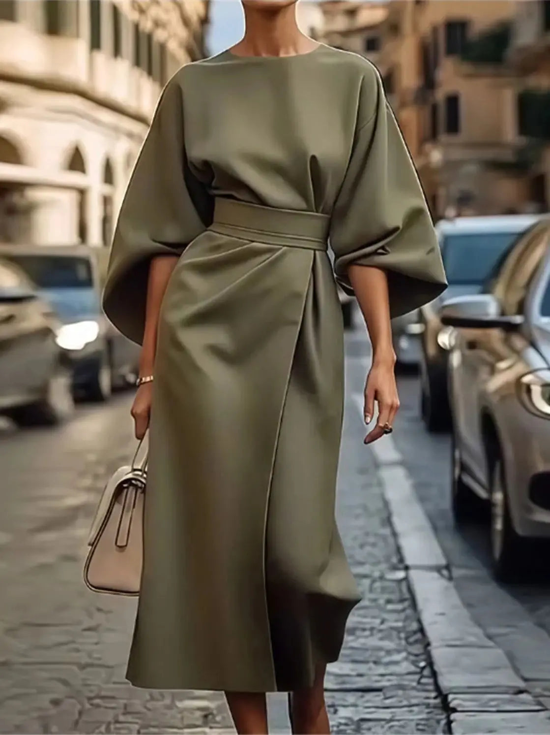 Clara | Elegantes Midi-Kleid für Damen mit Gürtel 2