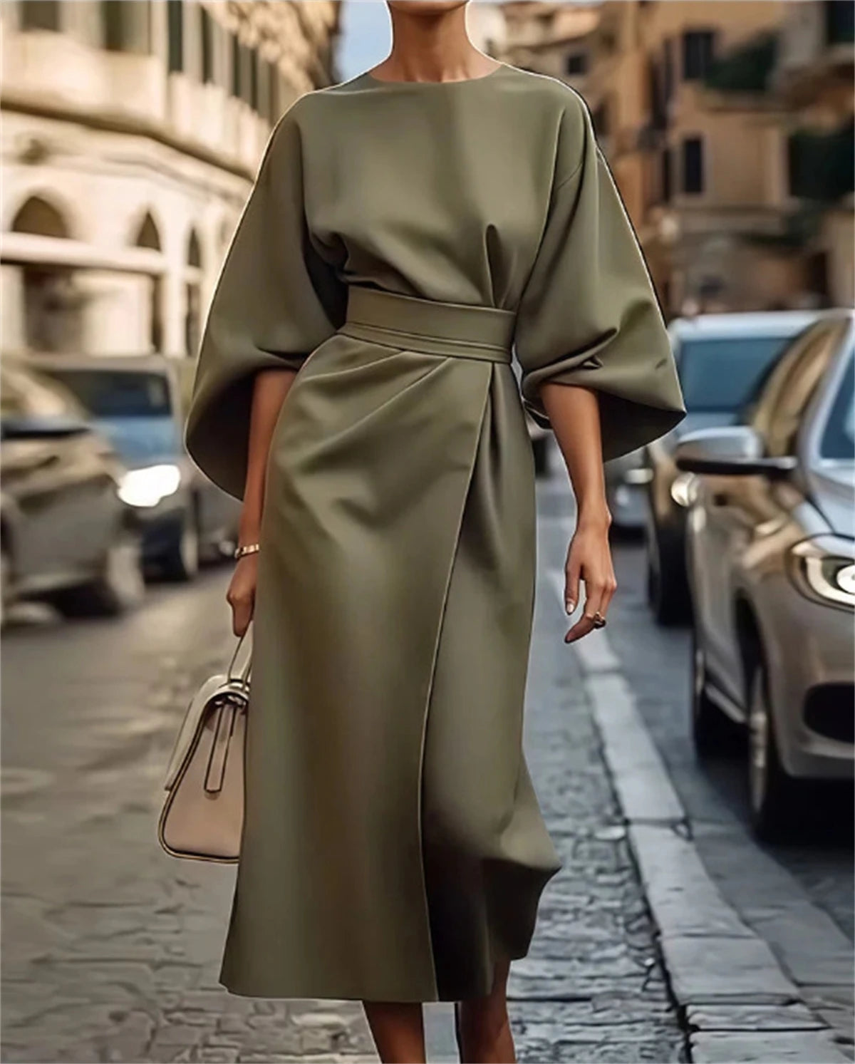 Clara | Elegantes Midi-Kleid für Damen mit Gürtel 8