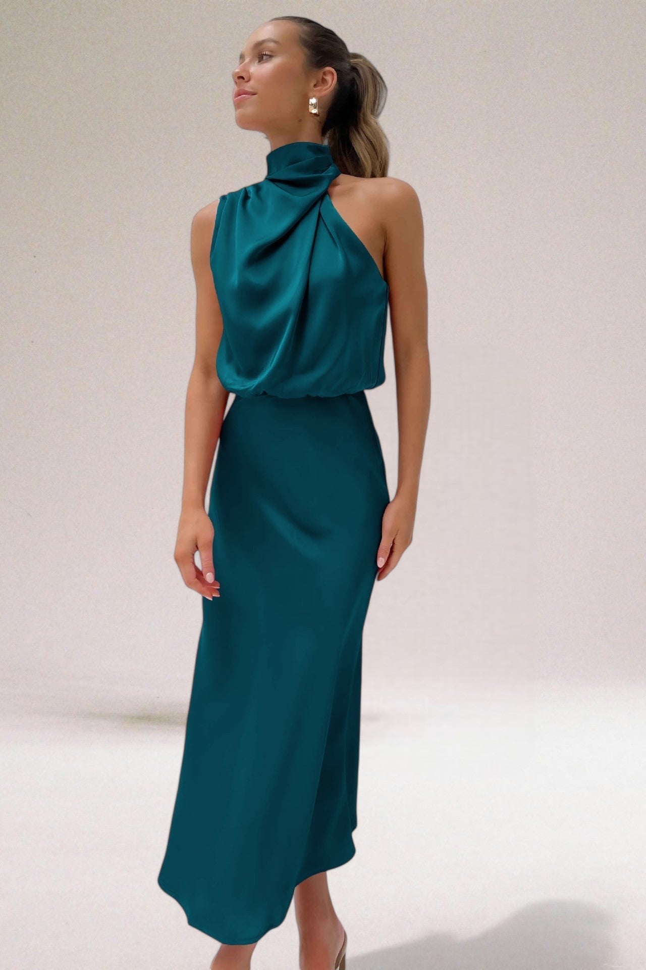 Flavia | Elegantes Satin-Kleid für Damen festlich 1