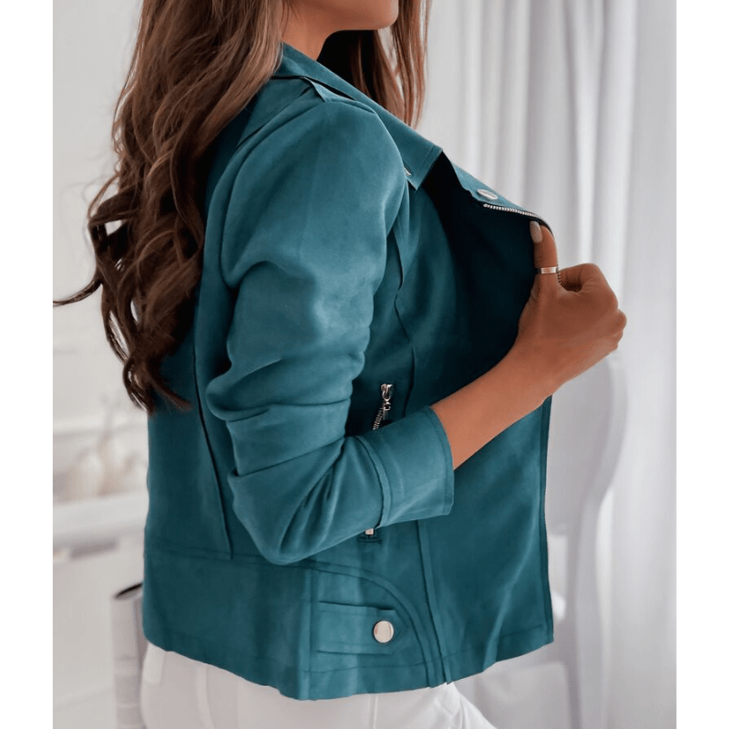 Gitte | Stilvolle Bikerjacke Damen aus Leder Schwarz 1