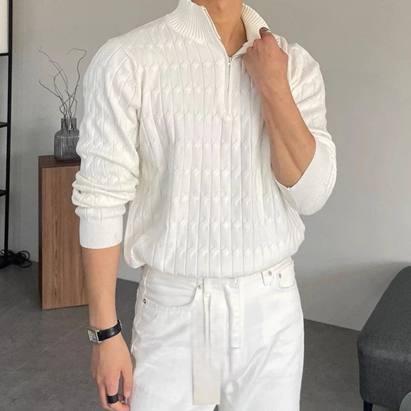 Leon | Eleganter Jacquard-Herrenpullover für Winter 2