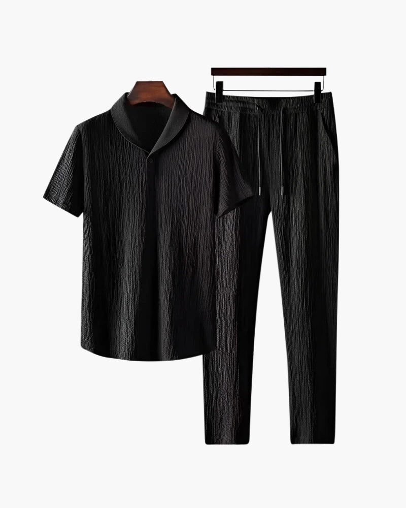 Leon | Elegantes Baumwoll-Polo & Hosen-Set für Herren 0