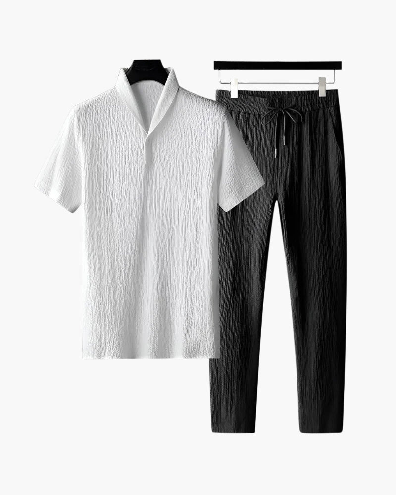 Leon | Elegantes Baumwoll-Polo & Hosen-Set für Herren 2