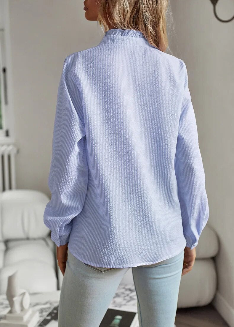 Lisbeth | Elegante Streifenbluse für Damen langarm 1