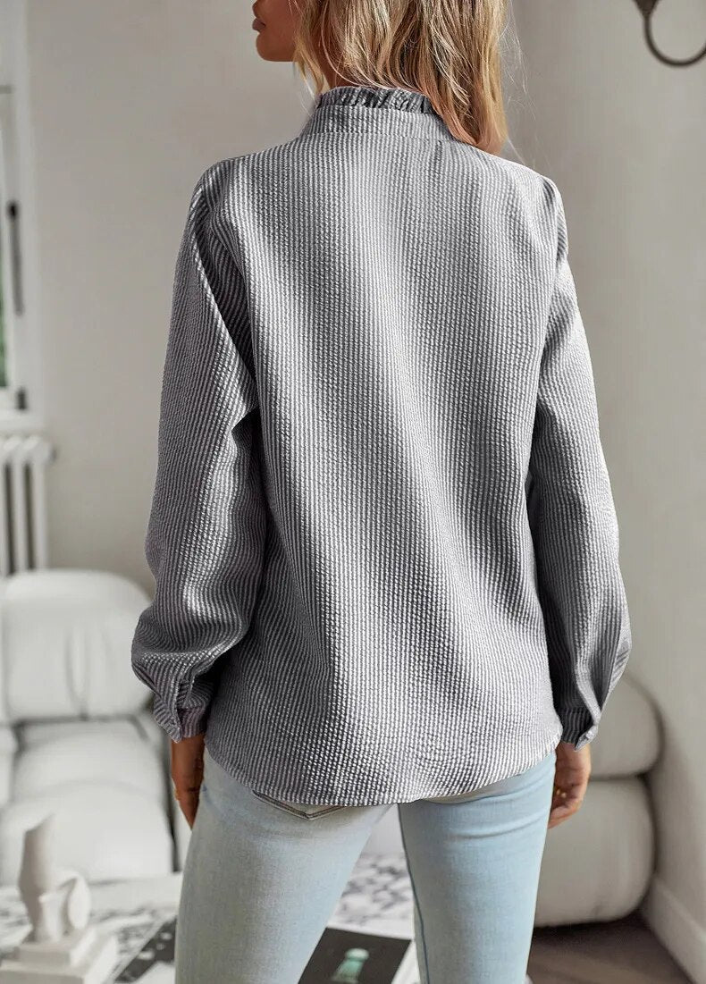 Lisbeth | Elegante Streifenbluse für Damen langarm 5