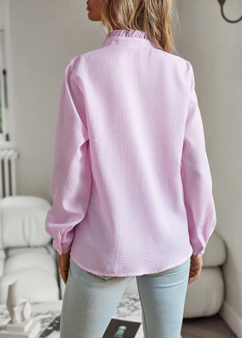 Lisbeth | Elegante Streifenbluse für Damen langarm 7