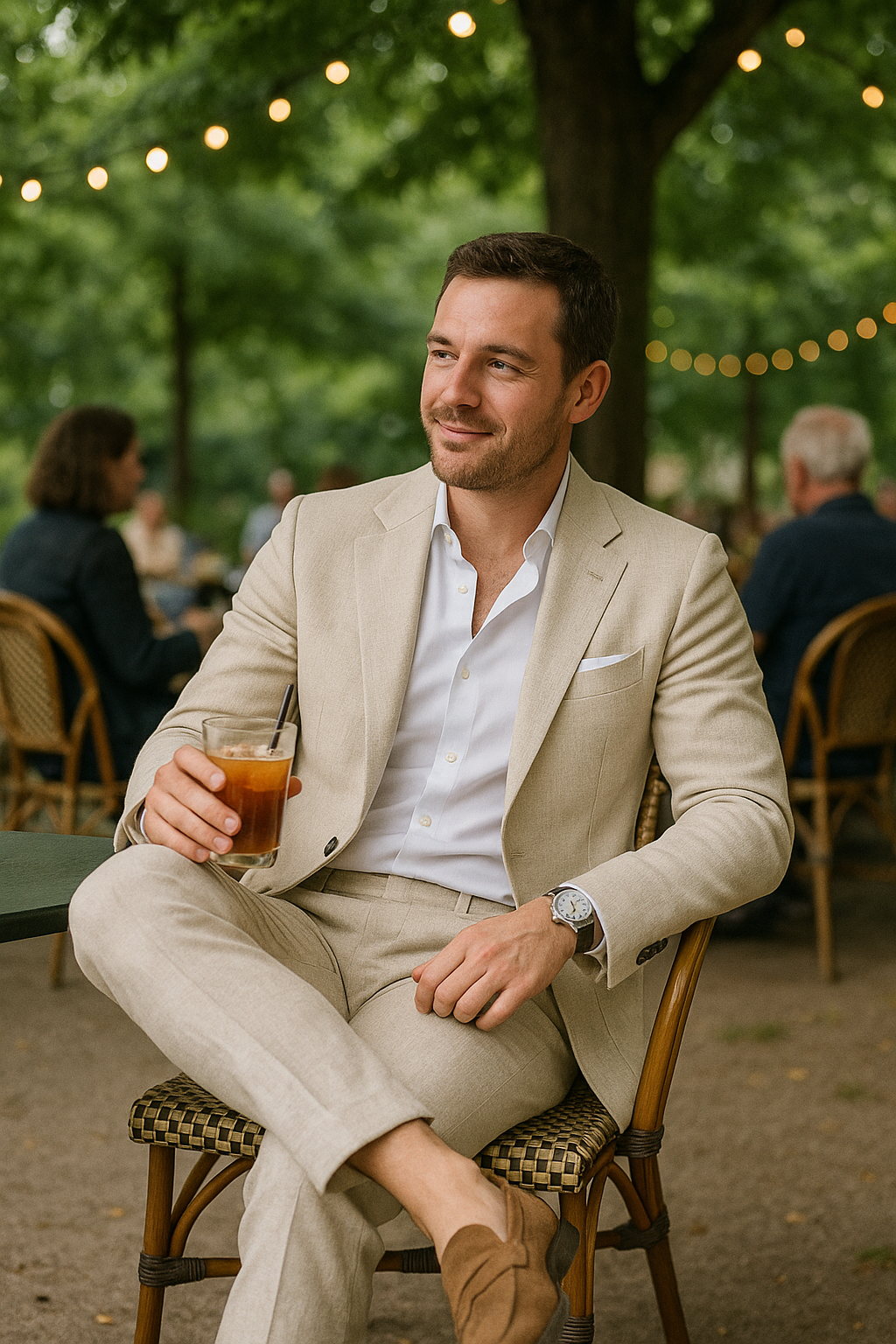 Max | Eleganter Leinenanzug für Herren Slim Fit Sommer 2