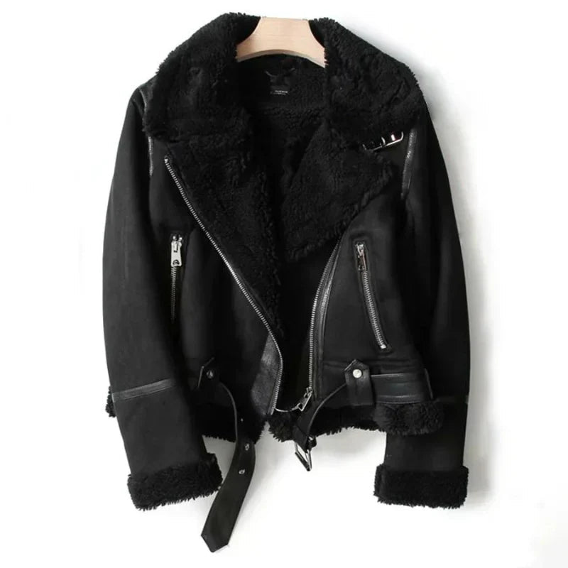 Naomi | Elegante Lederjacke für Damen mit Sherpa-Futter 1