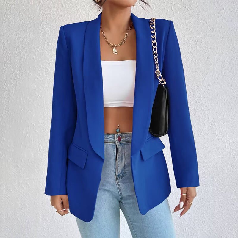 Ronja | Eleganter Blazer für Damen tailliert blau 2
