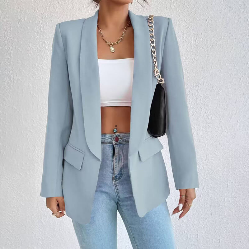 Ronja | Eleganter Blazer für Damen tailliert blau 3
