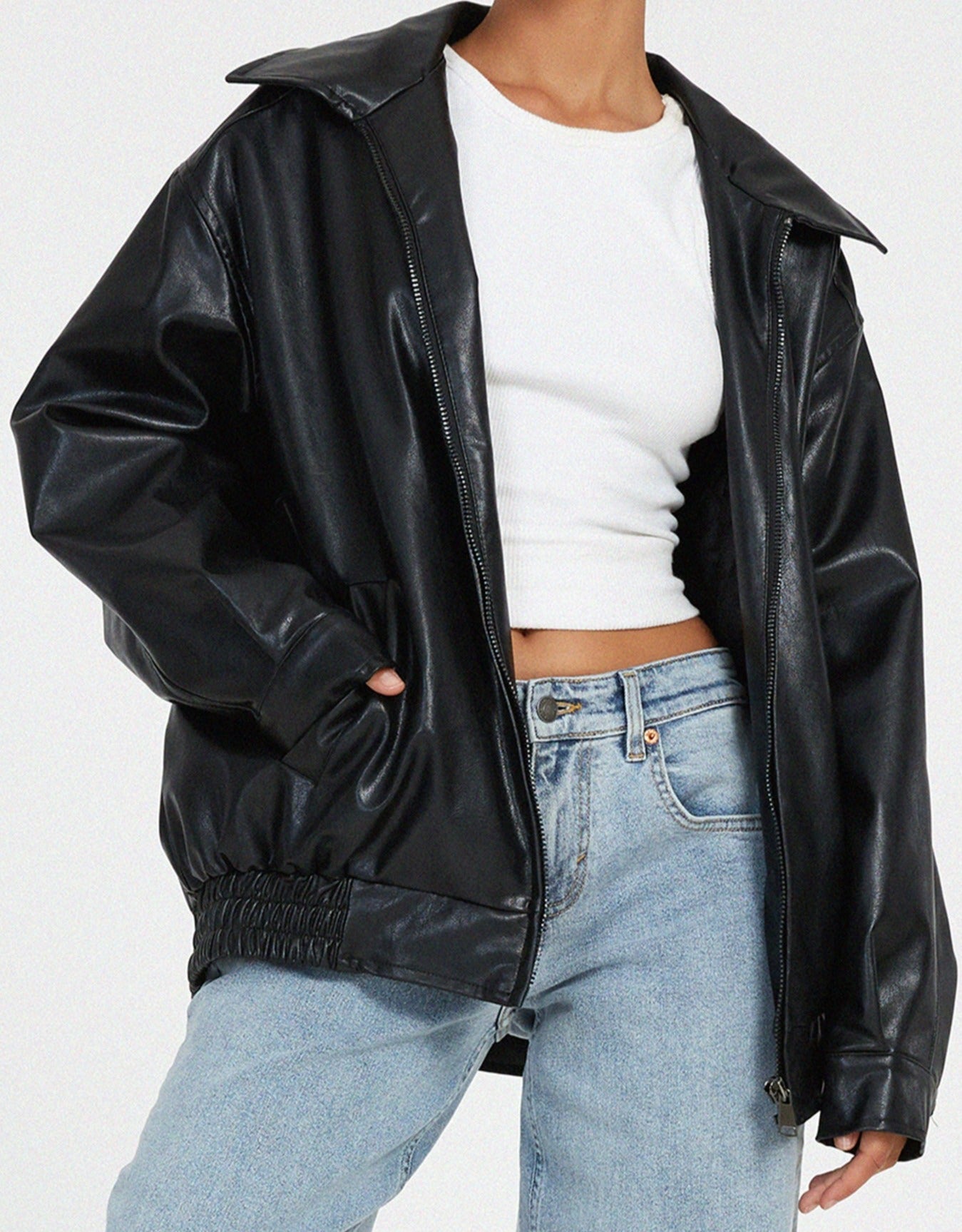 Sophia | Lässige PU-Lederjacke für Damen Oversized 6