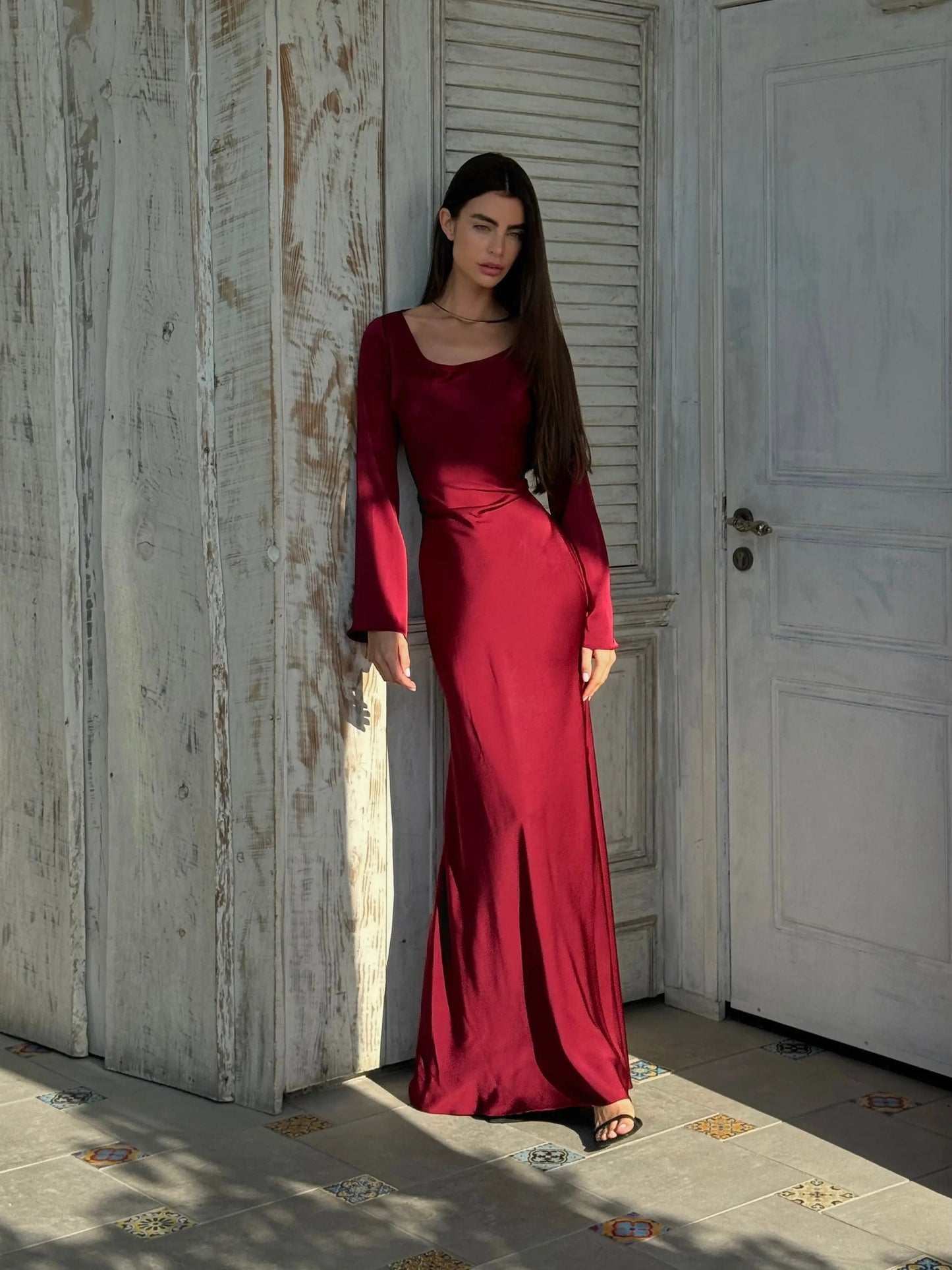 Sophie | Elegantes Maxikleid für Damen langarm Sommer 2
