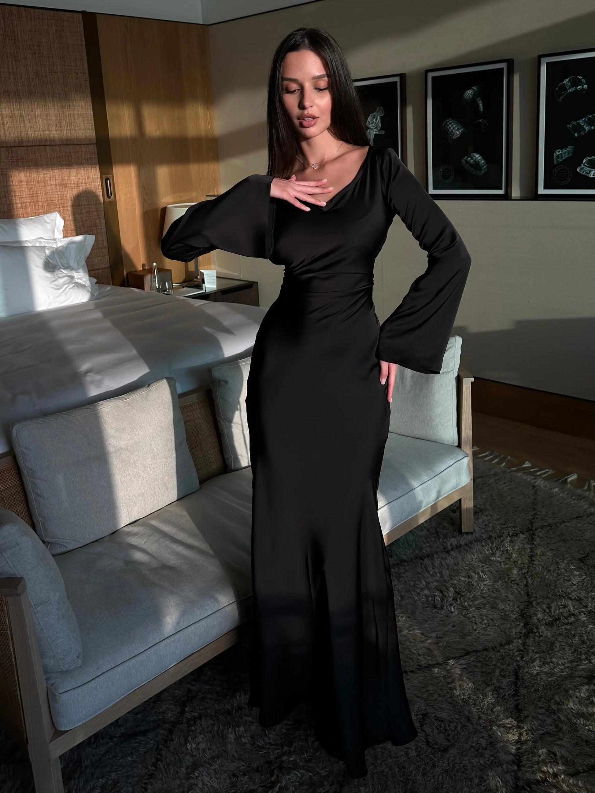 Sophie | Elegantes Maxikleid für Damen langarm Sommer 5