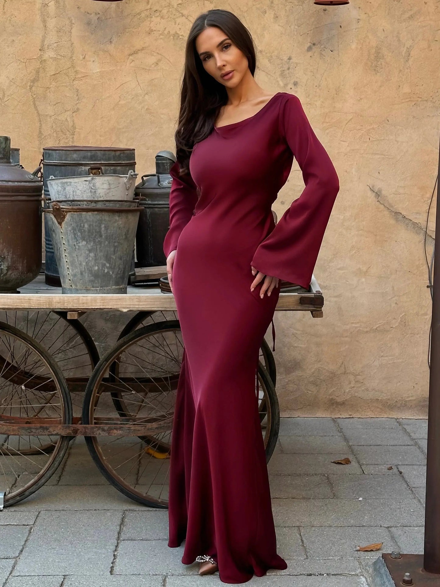 Sophie | Elegantes Maxikleid für Damen langarm Sommer 9