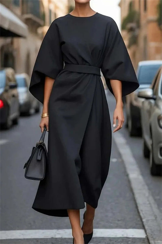 Clara | Elegantes Midi-Kleid für Damen mit Gürtel 0