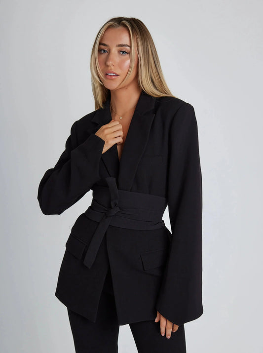 Janina | Eleganter Blazer für Damen tailliert mit Gürtel 0