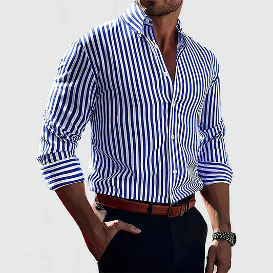 Levi | Elegantes Herrenhemd langarm mit Streifenmuster 0