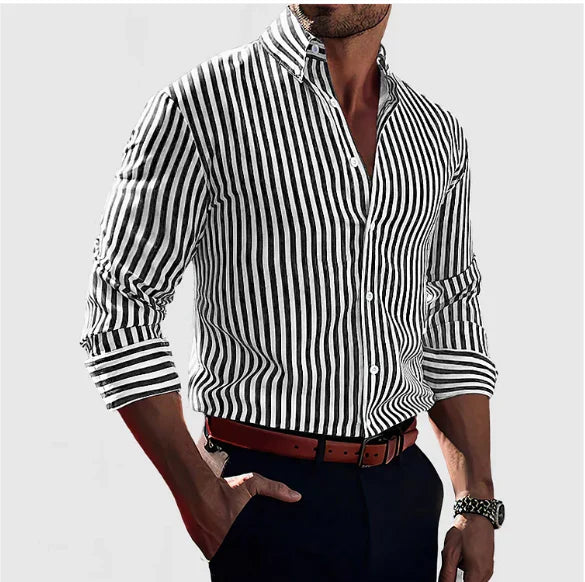 Levi | Elegantes Herrenhemd langarm mit Streifenmuster 1
