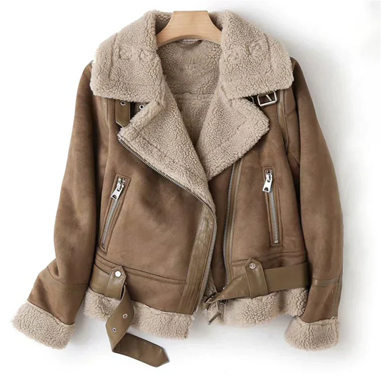 Naomi | Elegante Lederjacke für Damen mit Sherpa-Futter 0