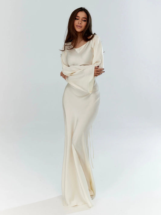 Sophie | Elegantes Maxikleid für Damen langarm Sommer 0